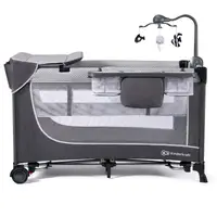 Ліжко-манеж з пеленатором Kinderkraft Leody Grey (KCLEOD00GRY00AC)