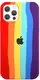 Силиконовый чехол для iPhone 12 Pro Max - Rainbow, Разноцветный / Красный