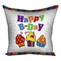 Подушка с принтом габардиновая Happy b-day to you 50x50 см 5P_18M005