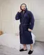 Тёплый Мужской Махровый Халат с Капюшоном на Запах - Графит 1024 (S - 5XL)