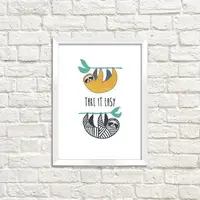 Постер в рамке Take it easy 15x21 см, A5 (WMT5_18S017_WH)