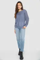 Кофта жіноча з манжетами, колір джинс, 244R999