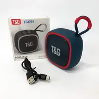 Портативная Bluetooth колонка TG659 с ремешком, Bluetooth колонка с подсветкой. Цвет: синий