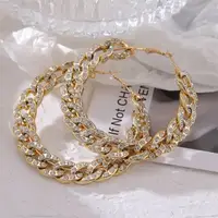 Сережки жіночі Кільце 8467 70 мм 2 шт золотисті
