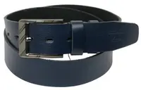 Мужской кожаный ремень под джинсы Skipper 1169-45 синий 4,5 см
