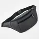 Сумка на пояс бананка Bumbag из экокожи унисекс, поясная сумка через плечо Серая 27×16 см
