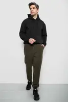 Спортивные штаны мужские однотонные на поларфлисе, цвет хаки, 257R20