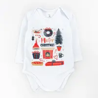 Боди детское из ткани с начесом и рождественским принтом Christmas mood