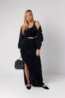 Женский костюм-тройка из альпаки – черный цвет, ONE SIZE (есть размеры)
