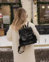 Жіночий рюкзак casual екошкіра ЧОРНИЙ