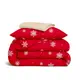 Подростковое постельное белье фланель с простыней на резинке SNOWFLAKES CRANBERRY CS4