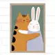 Постер в рамці Котик з зайчиком 15×21 см, A5