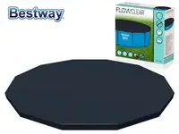 Тент для каркасного круглого бассейна Bestway 58037 366 см / Защитное покрытие чехол на круглый бассейн черный