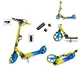 Двухколесный самокат Scale Sports SS-80, складной, ручной тормоз, Led-фонарик. Yellow and blue (966353580)