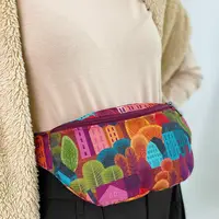 Сумка бананка Bumbag унісекс на пояс та через плече Осінь у великому місті 27x16 см