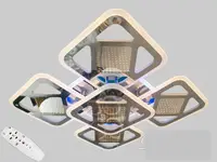 Потолочная LED-люстра с 3d эффектом, 170W 6015/4+1 LED 3color dimmerдне