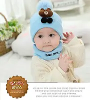 Комплект шапка+хомут Bear голубой 4593, размер 44-48