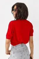 В'язана футболка з ромбами - червоний колір, ONE SIZE