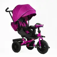 Велосипед 3-х колесный детский BestTrike Perfetto, поворотное сиденье, колеса резиновые надувные, корзина, музыкальная фара, USB, Bluetooth. Pink (145110)