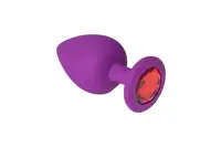 Малая силиконовая анальная пробка Purple Silicone Ruby, S