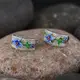 Серьги женские серебристые с цветами код 1910