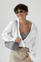 Коротка сорочка у комплекті з майкою в рубчик - білий колір, ONE SIZE