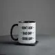 Кружка "Don`t ask. Bad day. Good day", Черный, английский, Деревянная подарочная коробка с гравировкой, 330 мл
