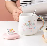 Кухоль з кришкою і ложкою Єдиноріг Magical time 5698 420 мл