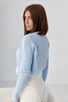 Кофта-поло з кісками - блакитний колір, ONE SIZE