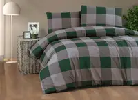 Постельное белье Фланель Cotton Collection Kare Green 200х220см