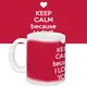 Кружка с принтом Keep calm because i love you 330 мл KR_15L025