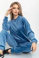 Спорт костюм женский велюровый цвет джинс 177R021