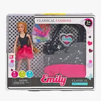 Лялька Emily, висота 30 см, знімне взуття, муляжі грошей, сумочка. Multicolor (152485)