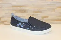Слипоны женские синие коттоновые с вышивкой Т1016 41