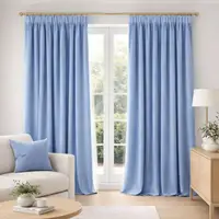Комплект штор 2 шт 150х260 см, Soft Velvet Lux штори, гардини, портьєри на шторній тасьмі V-34 блакитний