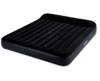 Надувная кровать Intex, с подголовьем, велюр. Black (74760)