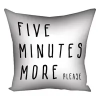 Подушка c принтом габардиновая Five minutes more please 50x50 (5P_22O011)