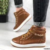 Женские кроссовки коричневые из эко кожи 40