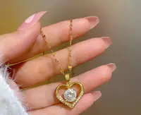 Ланцюжок жіночий золотистий з кулоном серце код 2360