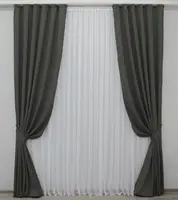 Шторна тканина "Avrora", Туреччина. Висота 2,95м. Колір сірий. Код 1133ш