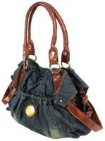 Містка жіноча джинсова котонова сумка Fashion jeans bag синя