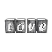 Набір підсвічників 4шт LOVE сірий вінтаж Гранд Презент гпхрпя002са