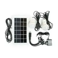 Ліхтар акумуляторний 1 LED 5 W + 22 SMD, виносна сонячна панель, виносні 2 led-лампи, кабель для заряджання