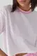 Футболка у смужку вільного крою - рожевий цвет, S