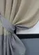 Комплект (2шт. 1,3х1,7м.) коротких штор, лен. Цвет светло-кофейный с серым. Код 033дк 12-0076