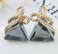 Женские серьги с серыми камнями код 1536