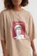 Женский костюм с футболкой oversize и велосипедками - кофейный цвет, M