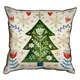 Подушка с мешковины Елка и снежинки 45x45 см (45PHB_23NG010)