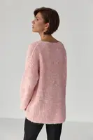 Продовження джемпер легкої в'язки - пудра колір, ONE SIZE