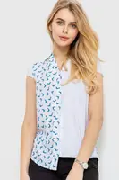 Блуза классическая цвет бело-голубой 230R99-4